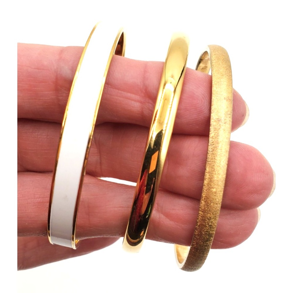 Vintage Lot of 3 Monet Gold Tone Bangle Bracelets